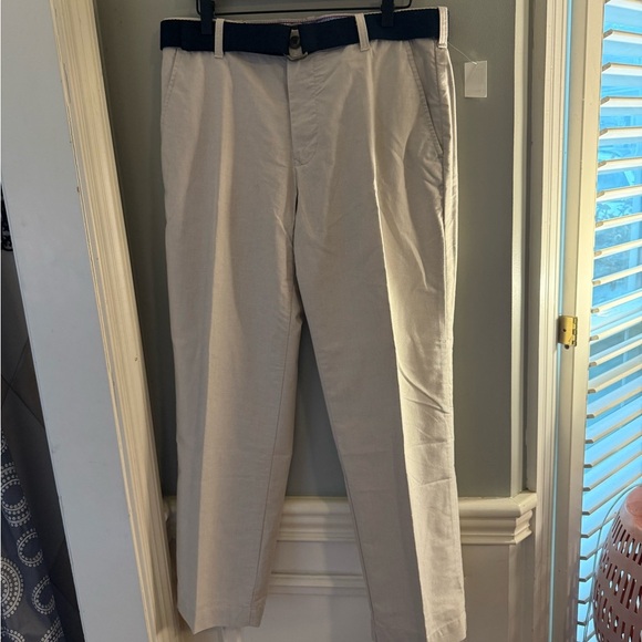 NWT Izod Tan Chinos Flat-Front Khaki - Picture 1 of 6